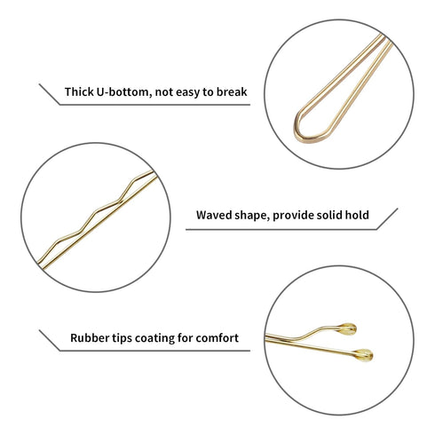 Vaincre Bobby Pin Hair Pins - 150 PCS Gold Hair Pins for Blonde Hair with Case