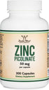 Zinc Picolinate 50mg - 300 Capsules (Immune Support), Non-GMO, Gluten Free (300 Day Supply) by Double Wood Supplements