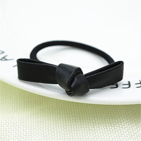 LOVEF 6 Pcs Simple Korean Elastic Double Knotted Bows Hair Band, Rubber Band for Girls Hair Accessories