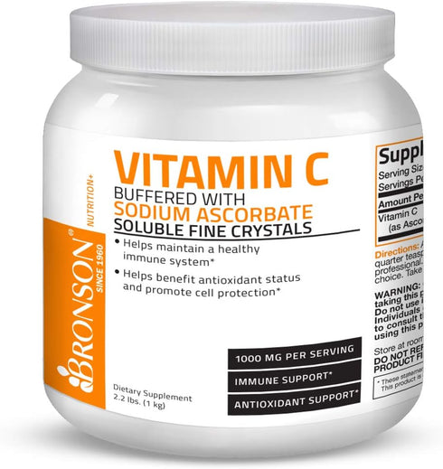 Buffered Vitamin C Powder, Ascorbic Acid with Sodium Ascorbate, 1 Kilogram (2.2 Lbs)