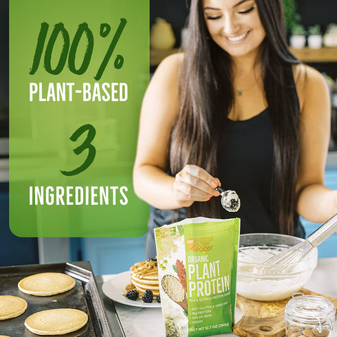 BetterBody Foods Organic Plant Based Protein Powder - 16g Protein, Vegan, Low Net Carbs, Gluten Free, 12.7 Ounces