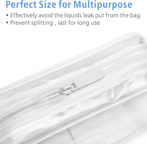 PACKISM Clear Makeup Bags, 2 Pack TSA Approved Toiletry Bag, Travel Makeup Cosmetic Bag for Women
