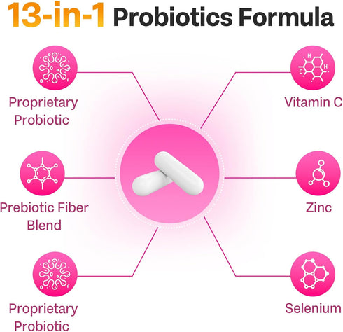 Vaginal Probiotics, 70 Billion CFU for Women, Prebiotic & D-Mannose, 13-in-1 Probiotic for Vaginal Health