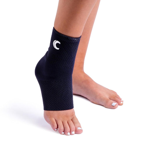 Cannon Sports Ankle Brace Compression Sleeve - Relief Socks for Achilles Tendonitis, Plantar Fasciitis (Pair, Black,