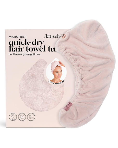Kitsch Microfiber Hair Towel Wrap for Women - Super Absorbent Hair Drying Towel for Long & Short, Wet & Curly Hair