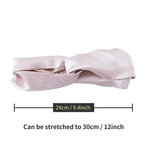 ZIMASILK 100% Mulberry Silk Twisted Headband, Elastic Hair Wrap Accessory for Women, Pink