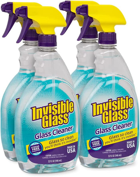Invisible Glass 92194-4PK 32-Ounce Cleaner and Window Spray for Home and Auto, Streak-Free Shine, Film-Free
