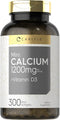 Carlyle Calcium 1200mg with Vitamin D3, 300 Mini Softgels, Non-GMO, Gluten Free
