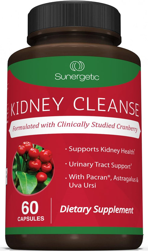 Powerful Kidney Cleanse Supplement with Cranberry Extract - 60 Vegetarian Capsules for Healthy Kidneys & Urinary Tract