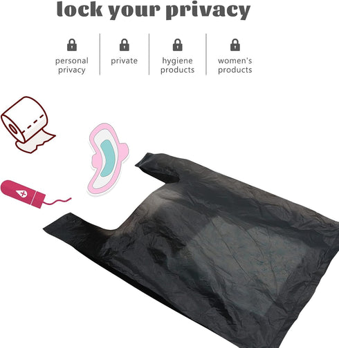 Personal Disposal Bags, 200 PCS Black Waste Bags for Women Sanitary Napkin Disposal