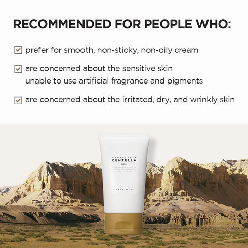 SKIN1004 Madagascar Centella Cream, 2.53 fl.oz, Organic Ingredients for Moisturizing, Brightening, Wrinkle Care