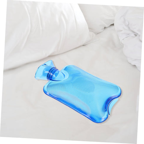 Transparent Blue Hot Water Bottle Portable Reusable Thick Hot Water Bag for Winter Hand Warmer Household Heating Pad