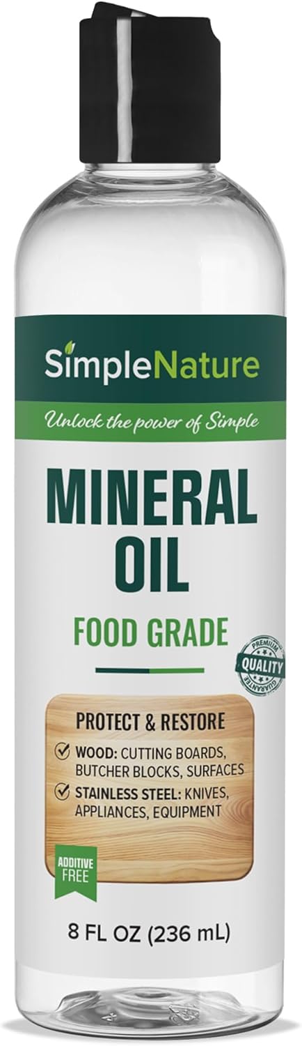 SimpleNature Food Grade Mineral Oil - for Moisturizing, Lubricating, Restoring & Protecting Wood,