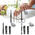 Manicure Set 8 in 1 Nail Clipper Set | RedFlow Nail Clippers, Travel Kit with Fingernail & Toenail Tools (Black)