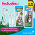 brush-baby WildOnes Kids Electric Rechargeable Toothbrush Bear - 1 Handle, 3 Brush Heads, USB Charging Cable (Ages 0-10)