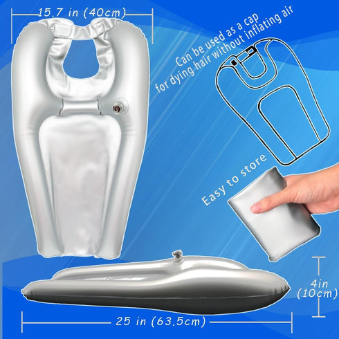 HousewoW Inflatable Shampoo Bowl, Portable Hair Washing Tray for Bedside and in Bed, Lightweight Shampoo Basin