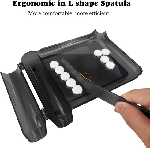 Medarchitect Right Hand Pill Counting Tray with Spatula (Black - L Shape)