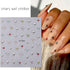 Star Nail Stickers for Nail Art 3D Glitter Starlight Self-Adhesive Decals 6 Pcs Laser Gold Silver Black White