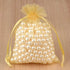 100 Count Gift Organza Bags Gold Drawstring 5x7 Inch for Baby Shower, Christmas, Birthday Party Favors