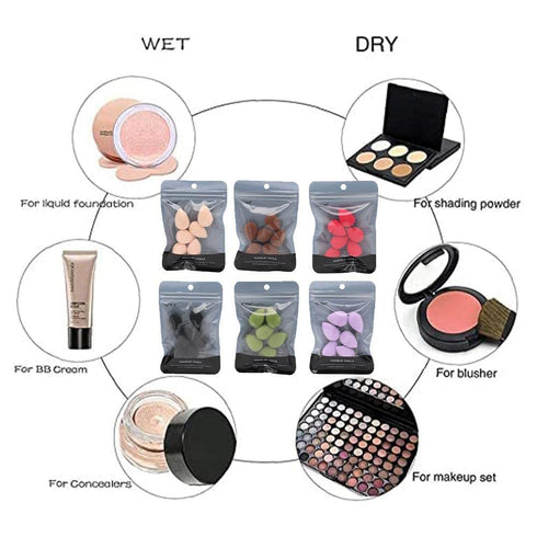 6PCS Mini Makeup Sponge Set, Small Beauty Blender for Foundation, Powder, Concealer, Highlight, Purple