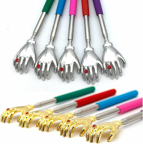 Telescopic Back Scratcher with Extendable Handle, Portable Stainless Steel Hand Massage Tool, 2 Pack