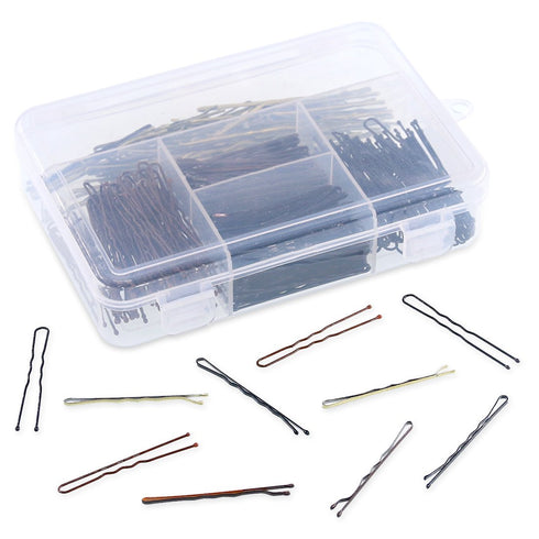 Swpeet 360 Pieces Hair Pins Kit, 216Pcs Bobby Pins and 144Pcs U Hair Pins with Storage Box for Women
