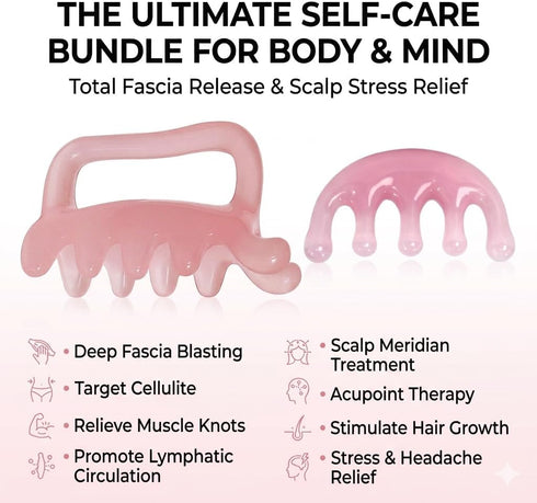 HX YUEGOUHUI Fascia Cellulite Massage Tool for Neck Shoulder Back Resin Body (Cloud Brown)