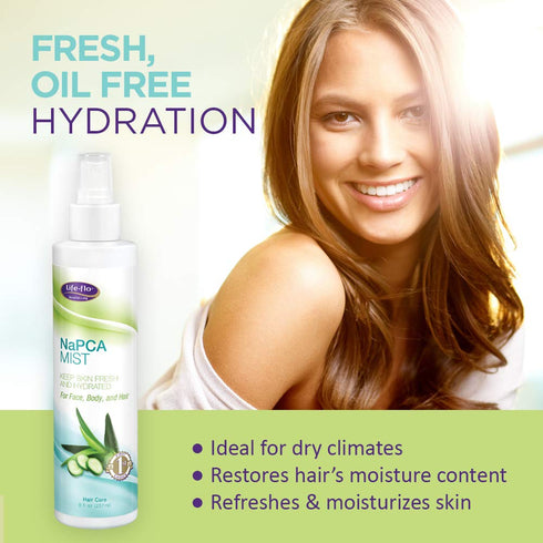 Life-flo NaPCA Mist | Hydrating Spray for Face, Body and Hair, 8oz