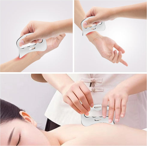 Set Muscle Scraper Tool Stainless Steel Body Gua Sha Scraping Tool Physical Therapy Suitable for Face,Back