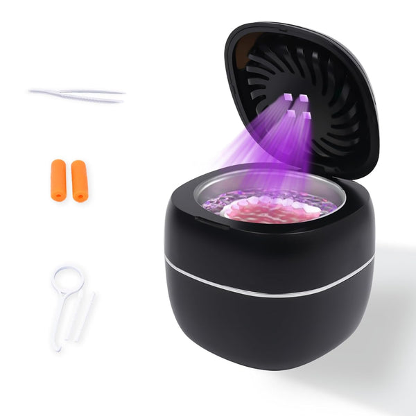 HKOURI Ultrasonic Retainer Cleaner, Retainer Cleaner Machine for Dentures, Mouth Guards, Braces, Toothbrush,