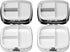 Set 2 3 Stephanie Imports Personal Pill Organizers, of Square-Shaped Pill Box with Mirror (Silver Etched Lines