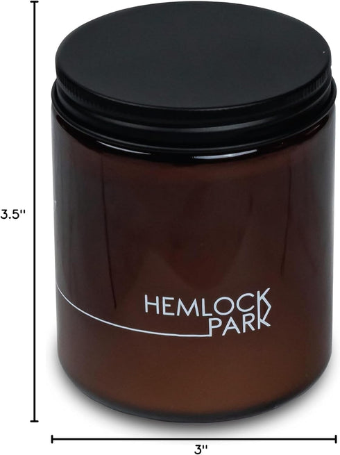Hemlock Park Crackling Wood Wick Candle, Handcrafted with Natural Coconut Wax (8 oz, Bergamot Cedar)