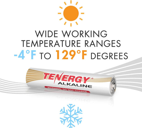 Tenergy 1.5V AAA Alkaline Batteries, High Performance Non-Rechargeable for Clocks, Remotes, 24 Pack