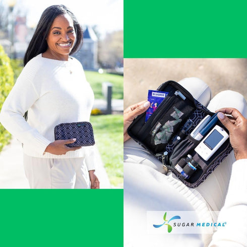 Sugar Medical Diabetes Supply Case | Diabetic Supply Bag | Travel Case for Diabetic Care Products | Glucose Meter Case