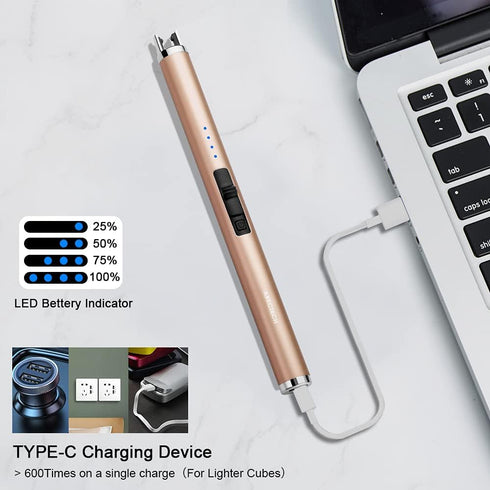 ARECTECH Rechargeable Electric Candle Lighter, Arc Plasma Windproof Lighter for Candle Kitchen Birthday Gift for Mom,