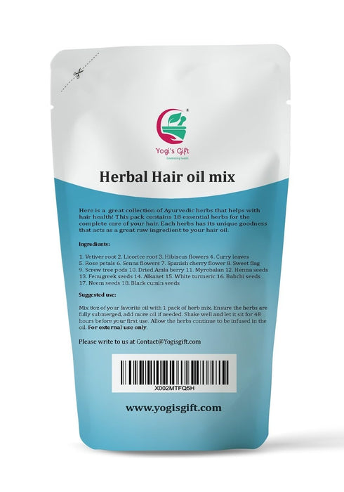 Yogi’s Gift Ayurvedic Herbal Hair Oil Mix, 75 g x 2 packs, 18 Essential Herbs for Growth, 100% Natural Product