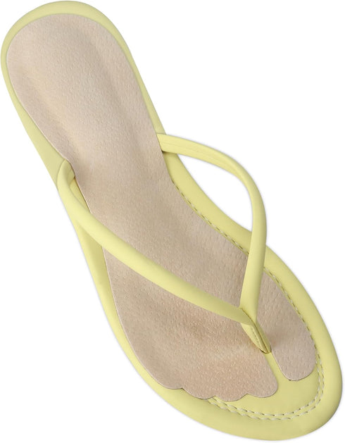 2 Pairs Pigskin Flip Flop Insoles, Anti-Slip and Pain Relief, Self Adhesive Cushion Insert for Thong Sandals, High