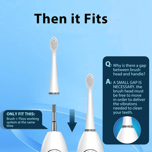 Replacement Brush Heads for Waterpik Sonic Fusion 2.0, 3 Count White, Hard Bristles