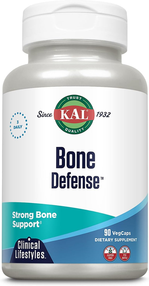 KAL Bone Defense | Healthy Bone Strength and Density Supplement | Calcium, Vitamin D3, K2, Magnesium | 90ct