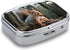 STVNKML 2 Squirrel Pill Box Travel Pill Organizer Compartment Weekly Pill Case with Mirror A Day Medicine Container