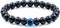 Triple Protection Bracelet for Luck and Prosperity, Hematite Black Obsidian Tiger Eye Stone, Adjustable Elastic for Men