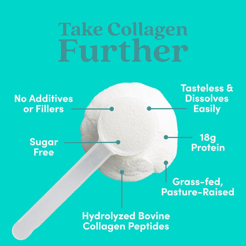 Further Food Unflavored Collagen Peptides Powder - 9.88 oz, Grass-Fed Protein for Gut Health, Hair & Skin