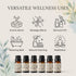 Set 10ml Natural Essential Oils - Pure Scents for Wellness: Lavender, Peppermint, Rosemary, Lemongrass, Orange, Tea