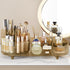 Large Capacity Rotating Makeup Organizer, Easy to Hold 20 Makeup Brushes, 10 Lipsticks, 8 Skincare Products (Crystal
