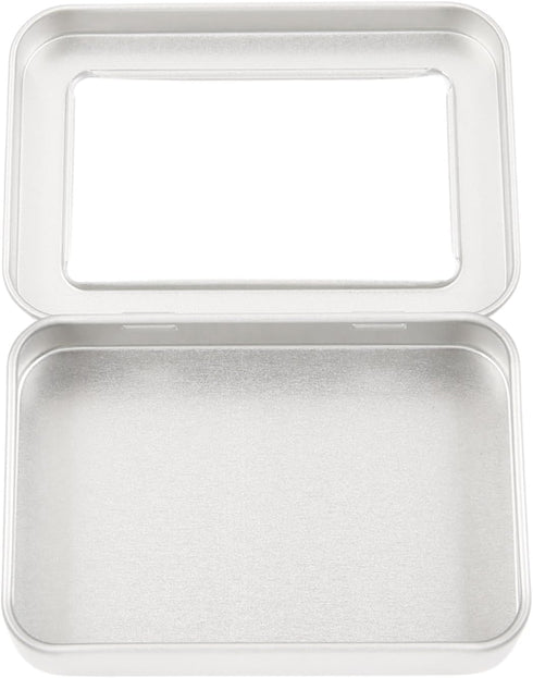 2Pack Portable Dental Floss Case with Transparent Window, Reusable Floss Holder for Travel (Silver)