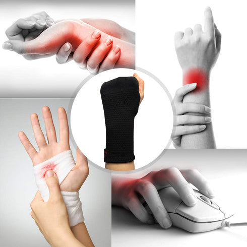 Kuangmi Compression Wrist Support Sleeve, Palm Hand Brace for Carpal Tunnel, Medium (Pack of 2)