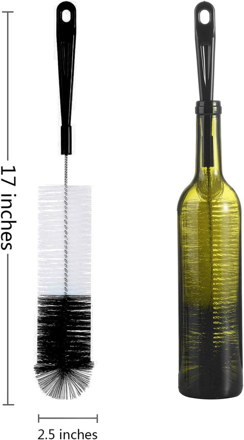 ALINK 16in Extra Long Black Bottle Cleaning Brush for Washing Narrow Neck Beer/Wine/Thermos and Hummingbird Feeder