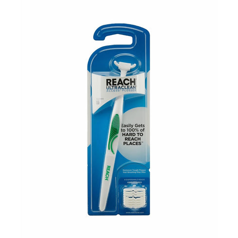 REACH Ultraclean Access Snap-On Flosser & Flosser Refill Head, Mint Flavor, 28 ea