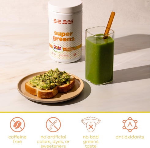 BEAM be Amazing Dole Super Greens Powder with Prebiotics, Digestive Enzyme, Antioxidant, 25 Servings, Orange Peach Mango