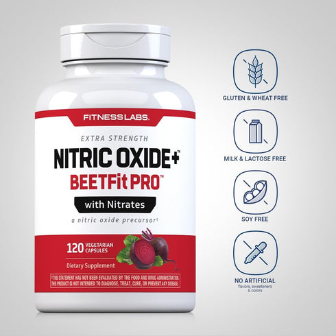 Fitness Labs Nitric Oxide Beet Root Capsules | 120 Count | Nitric Oxide Precursor Vegetarian Non-GMO